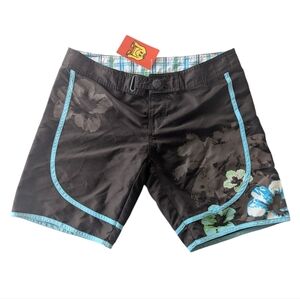 Simons Blue and Brown Bermuda Shorts with Athletic Style